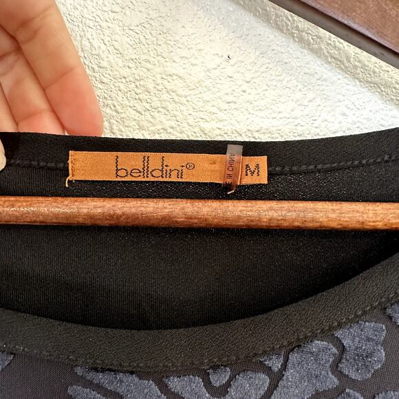 BELLDINI Black Velvet Burnout Tunic Size M Whimsygoth Witchy Twee Classic Chic - Picture 9 of 11